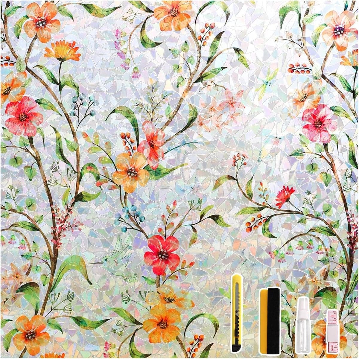 Zelfklevende kleurrijke raamfolie voor glas, 60 x 400 cm
