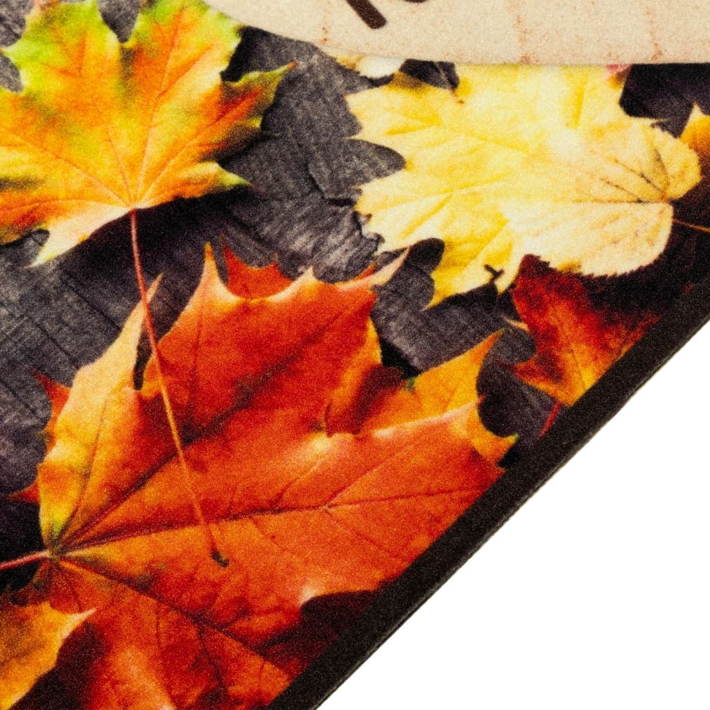 vidaXL Tapis de cuisine lavable impression d'automne 45x150 cm velours