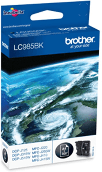 Brother Lc985bk Blekkpatron – Høy Kapasitet (Brolc985bk, Svart, 1 Eske) Svart
