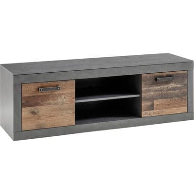 Lowboard HOME AFFAIRE "BROOKLYN", grau (matera, old mix dekor, absetzung matera), B:153cm H:51cm T:43cm, Holzwerkstoff, Sideboards, Lowboard, Breite ca. 153 cm