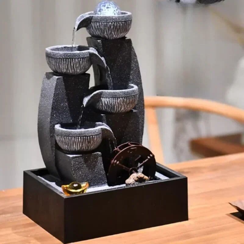 NONE Small water wheel rotary fountain humidifier Living room home tabletop set circulating water decoration