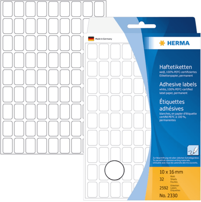 HERMA Etikett – Permanent Heftende, Miljøvennlig (Her2330, 1 Eske)
