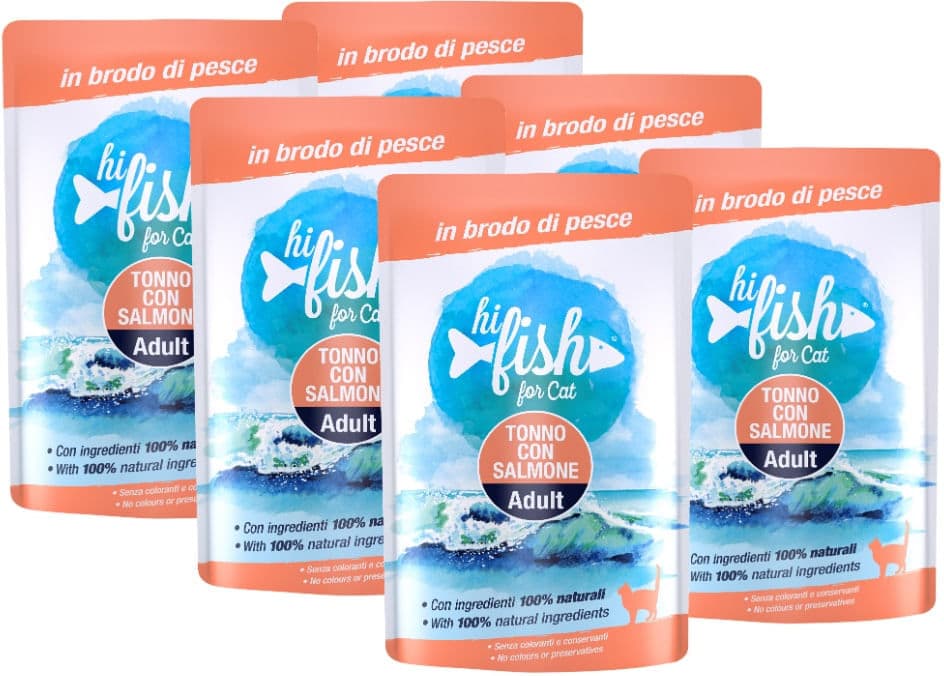 Hi Fish Cat Busta Multipack 6x70G TONNO CON SALMONE