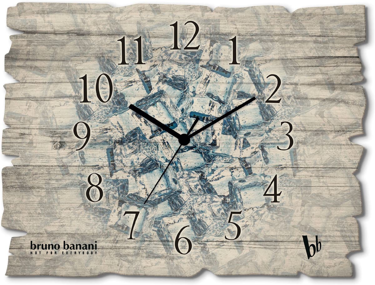 Wanduhr BRUNO BANANI "Ice cubes", braun, B:40cm H:30cm T:0,6cm, Wanduhren, Wanduhr, wahlweise mit Quarz- oder Funkuhrwerk, lautlos ohne Tickgeräusche braun B/H/T: 40cm x 30cm x 0,6cm, Funkuhr