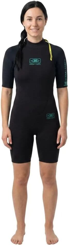Ocean & Earth Shorty De Manga Corta Con Cremallera Trasera Para Mujer Surf School Springy 2 Mm Aqua 8