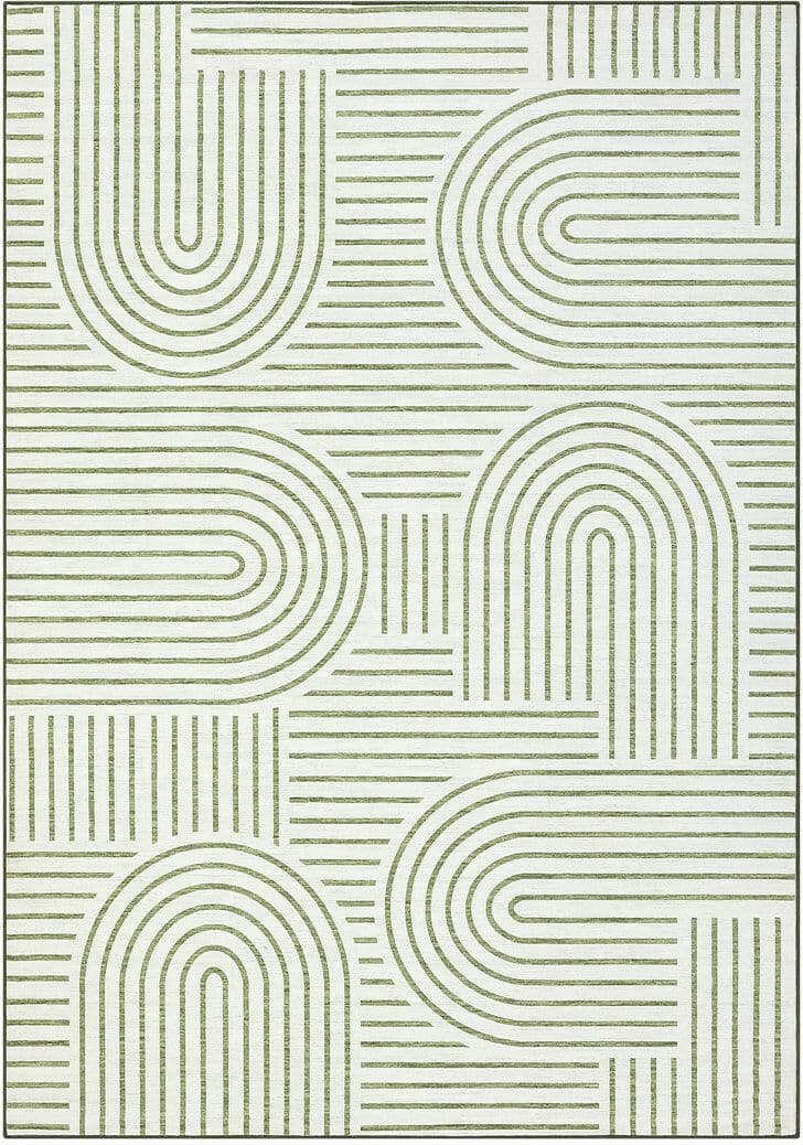 Brayden Studio Rectangle Striped Area Rug Green 160*230cm