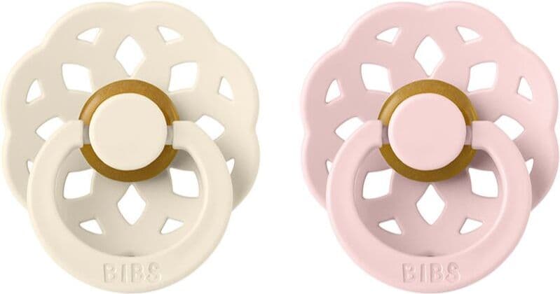 BIBS Boheme Natural Rubber Size 2: 6+ months πιπίλα Ivory / Blossom 2 τμχ