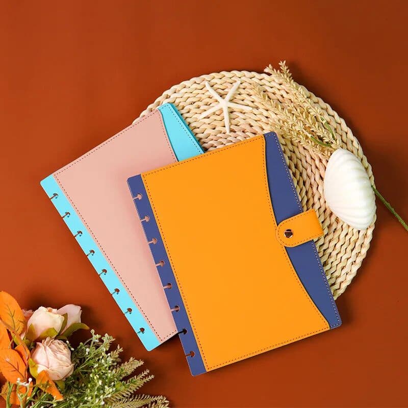 LZN PU Cover Mushroom Hole Loose Leaf Notebook Shell Disc Notebook PU Cover Accessories Leather Notebook Case Planner Inserts A5