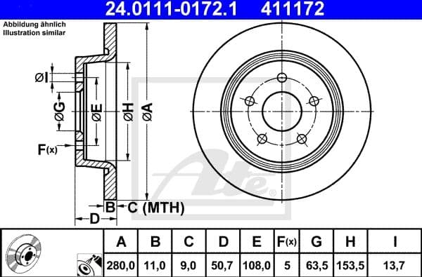 Ate Bremsensatz, Scheibenbremse Bremsensatz-Vorderachse Sg00000cwt Vorderachse Belüftet 300mm 11mm Für Ford Opel Volvo Saab Gm Ma