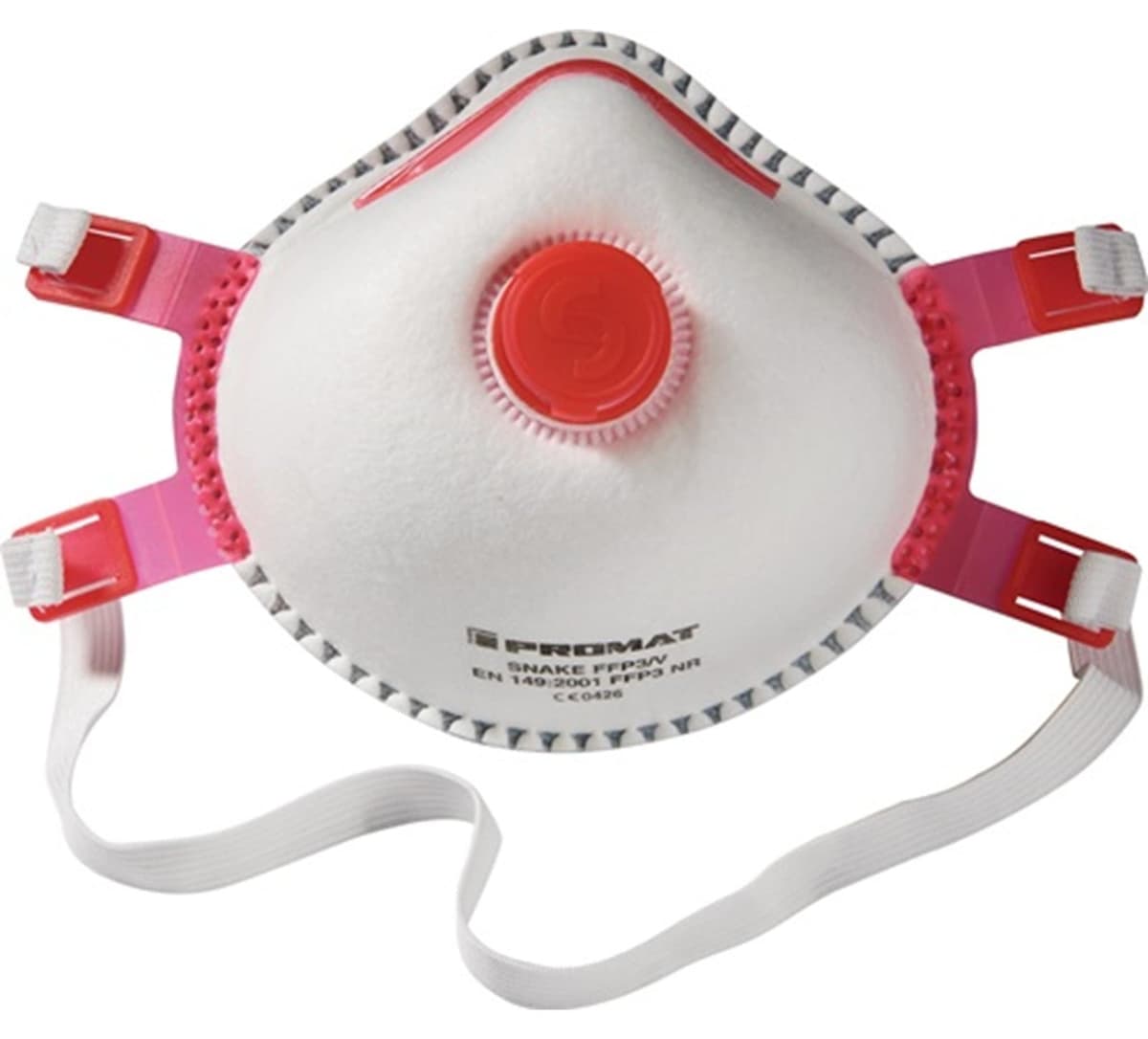 PROMAT Snake Mondmasker FFP3/V, FFP3R met uitademklep, 5 stuks per verpakking