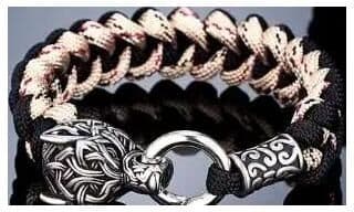 Uplift Picks Handmade Viking Wolf Cord Bracelet For Bold Everyday Biker Style Jewelry light Yellow Color no Box 19 Cm