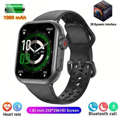 Inspire Daily Merch Waterproof Smart Watch Watch Ultra Men Women Heart Rate Bluetooth Call GPS Track Sport black