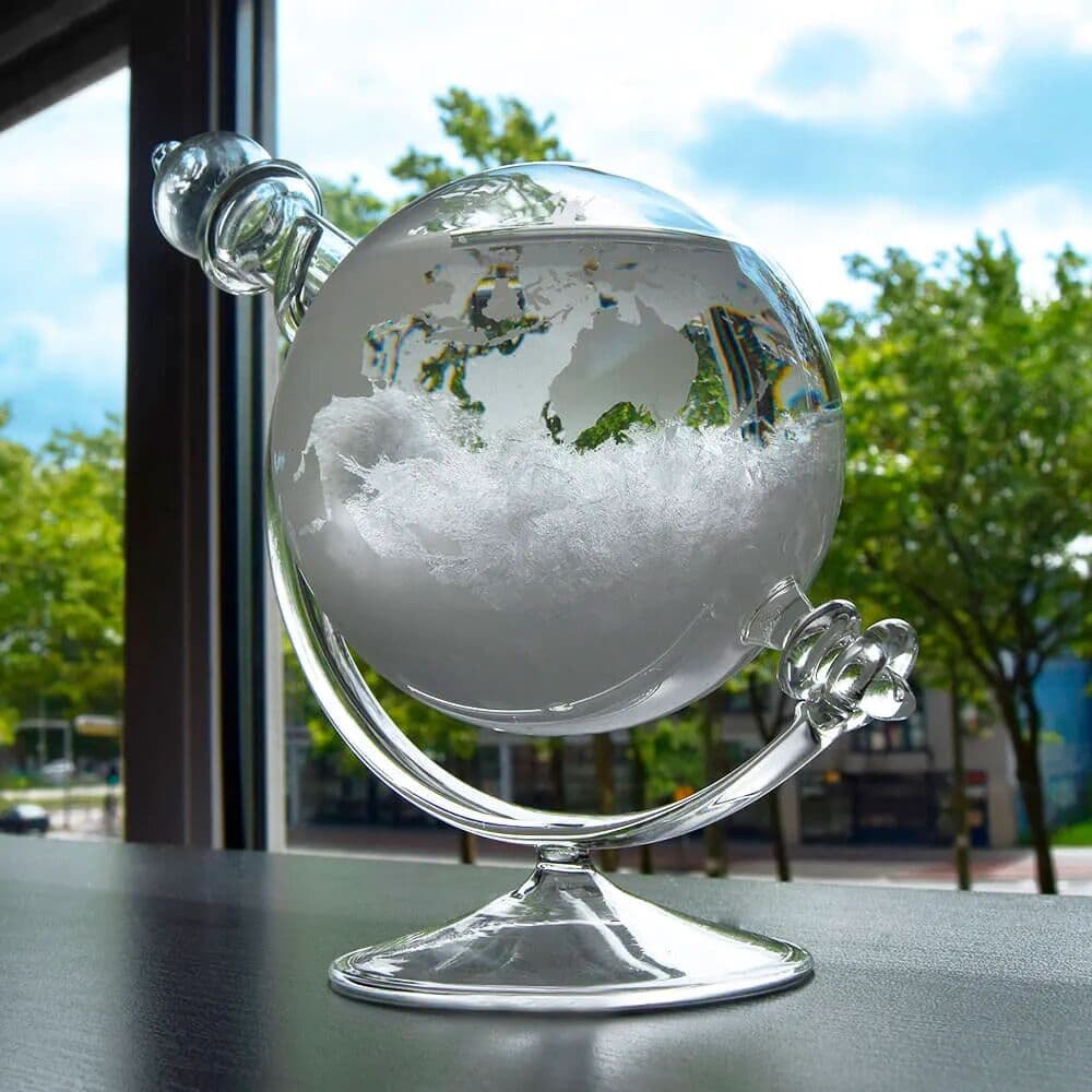 Mikamax Reloj Meteorológico Storm Glass Globe Clear / Wood One Size