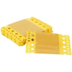 Brady, Etikettenrolle, Laminat bjaelker gul maerkefelt 80x15 mm, total 128x15 mm 1 pakke med 100 stk (128 mm)