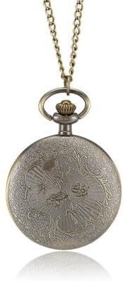 ModernMart Vintage Roman Numeral Pocket Watch Necklace Quartz Bronze Pendant Timepiece Vintage Roman Numeral Pocket Watch Necklace Quartz Bronze Pendant Timepiece