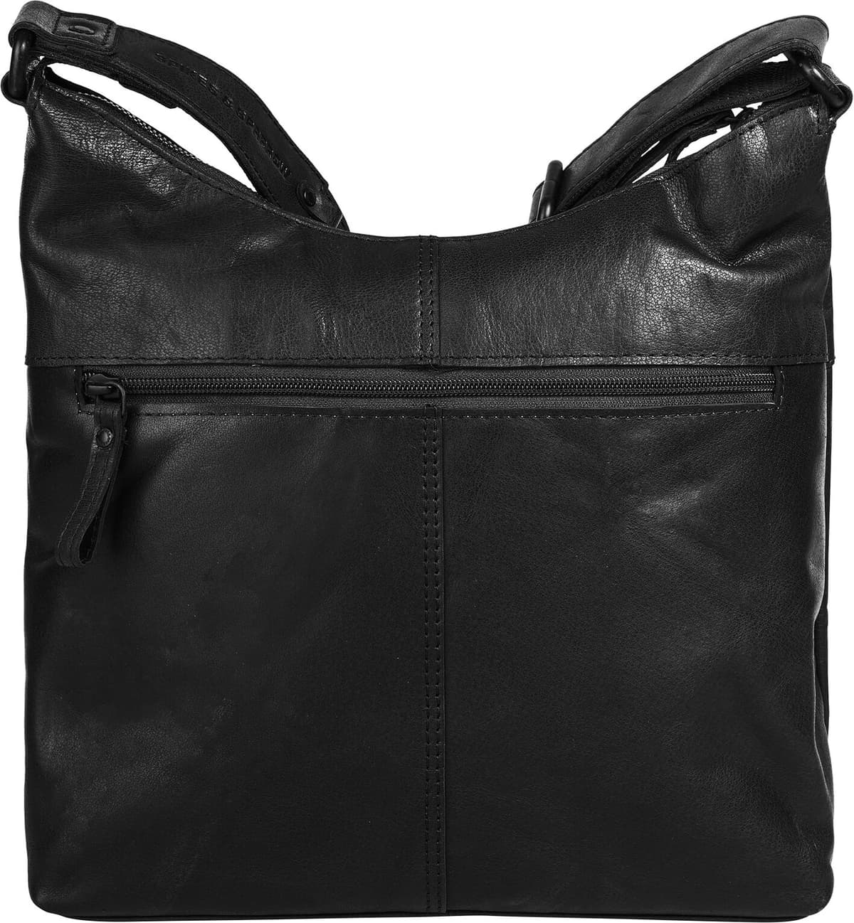 Umhängetasche SPIKES & SPARROW "SPIKES & SPARROW Damen echt Leder", Damen, Gr. B/H/T: 28cm x 29cm x 10cm onesize, schwarz, Leder, Taschen Umhängetasche, echt Leder