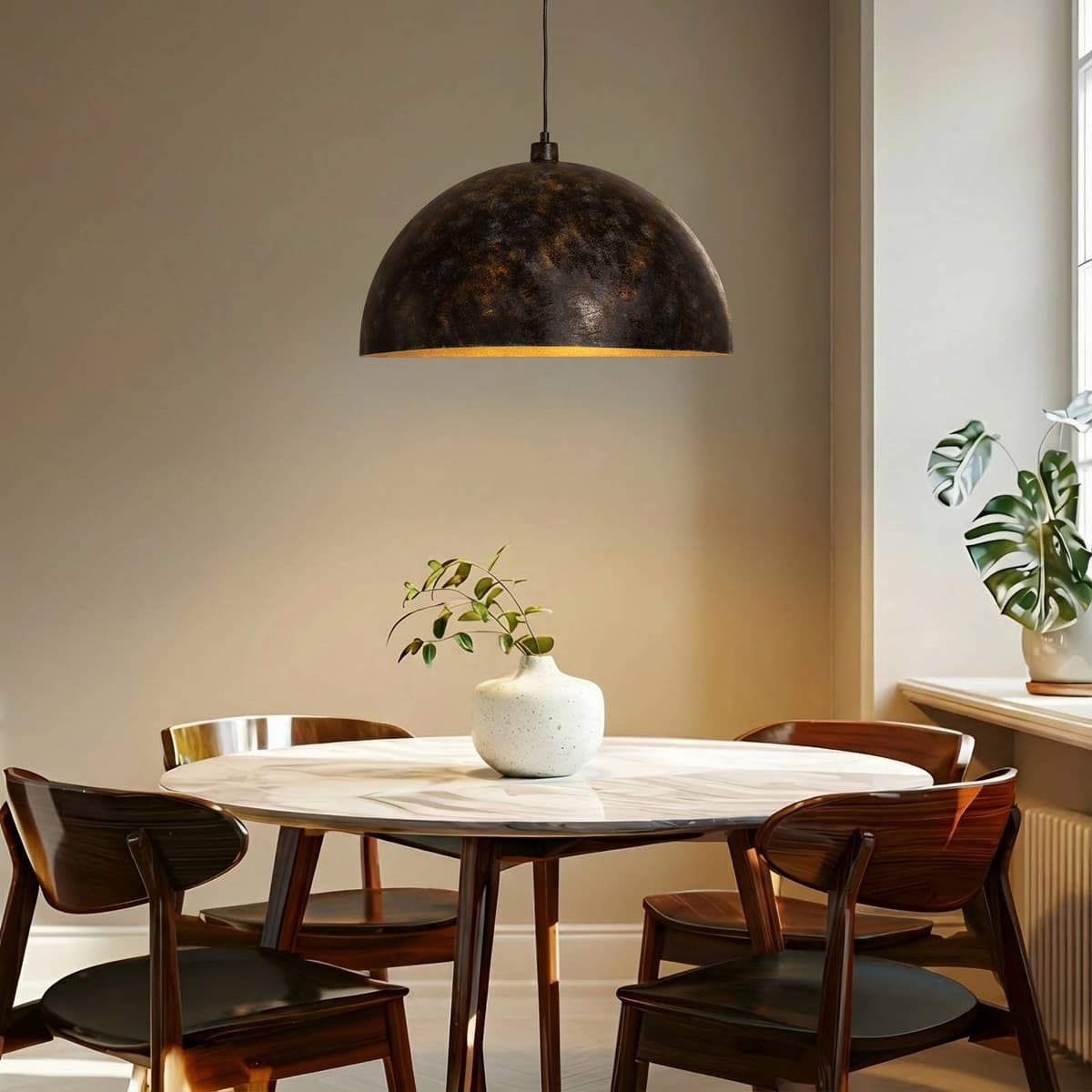 Lampa wisząca Berceste Opviq, możliwość ściemniania, brązowy / mosiężny, salon / jadalnia, metal, vintage