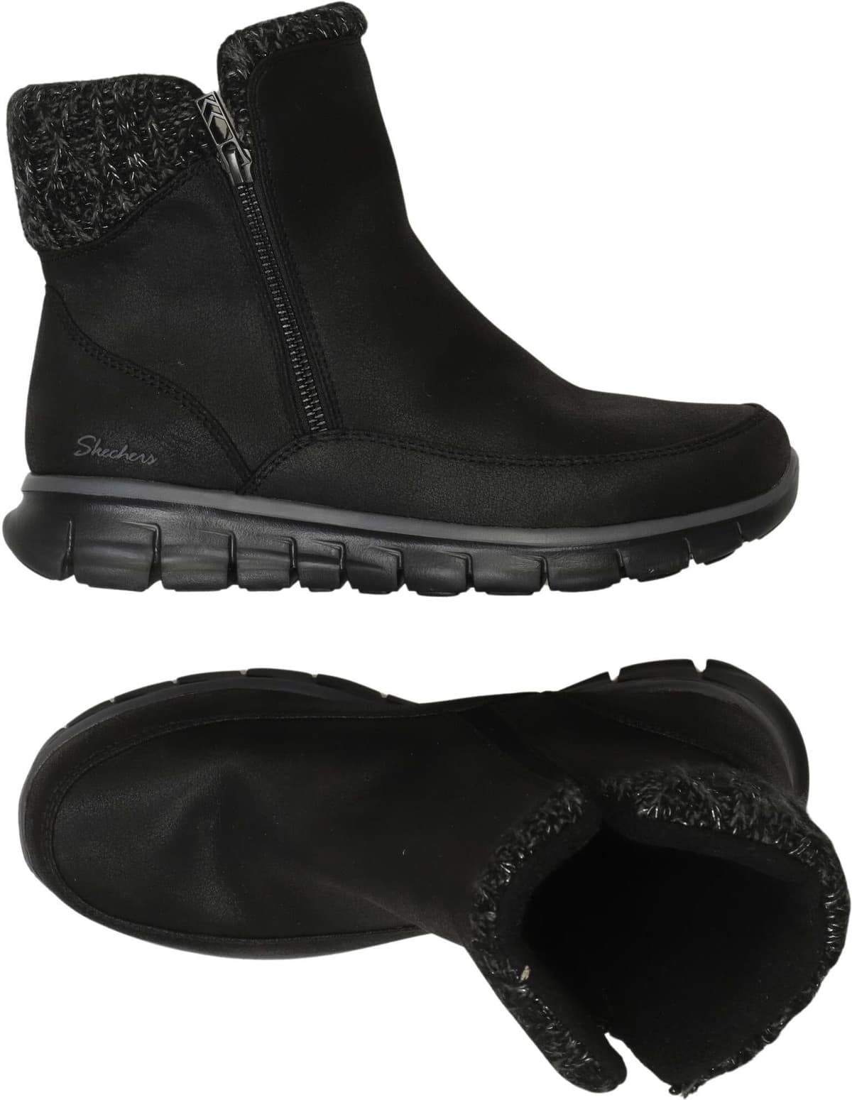 Skechers Damen Stiefelette, Schwarz, Gr. EU 38, Kunstleder - Second Hand