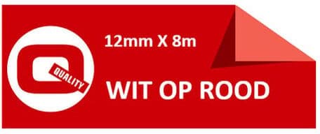 Q-Nomic TZe-435 cinta 12mm texto blanco sobre rojo (8M)