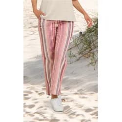 Baumwoll-Hose in Streifen koralle in Größe 50 von DW-Shop, Koralle, 50