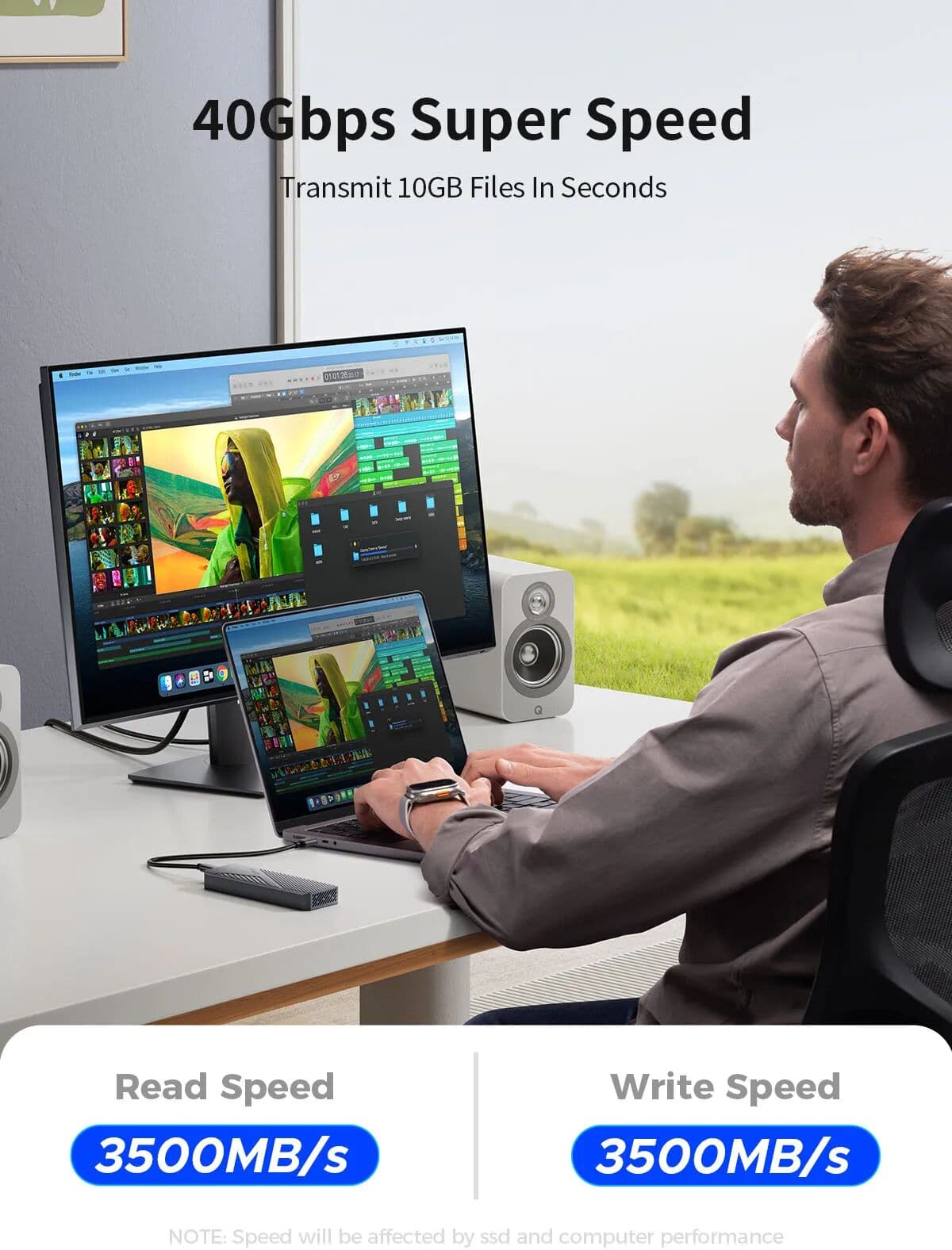 ORICO USB4 40Gbps Enclosure 8TB PCIe4.0 NVME Enclosure (Aluminum), Thunderbolt 3/4 Compatible for mac mini iMac