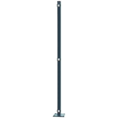 Zaunpfosten ARVOTEC "EASY 160", grau, H:169cm, Edelstahl, Kunststoff, Zaunpfosten, 6x4x169 cm für Mattenhöhe 160 cm, zum Aufschrauben