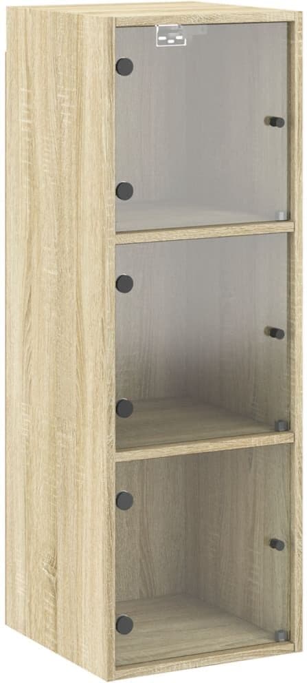 vidaXL Armoire murale avec portes en verre chêne sonoma 35x37x100 cm