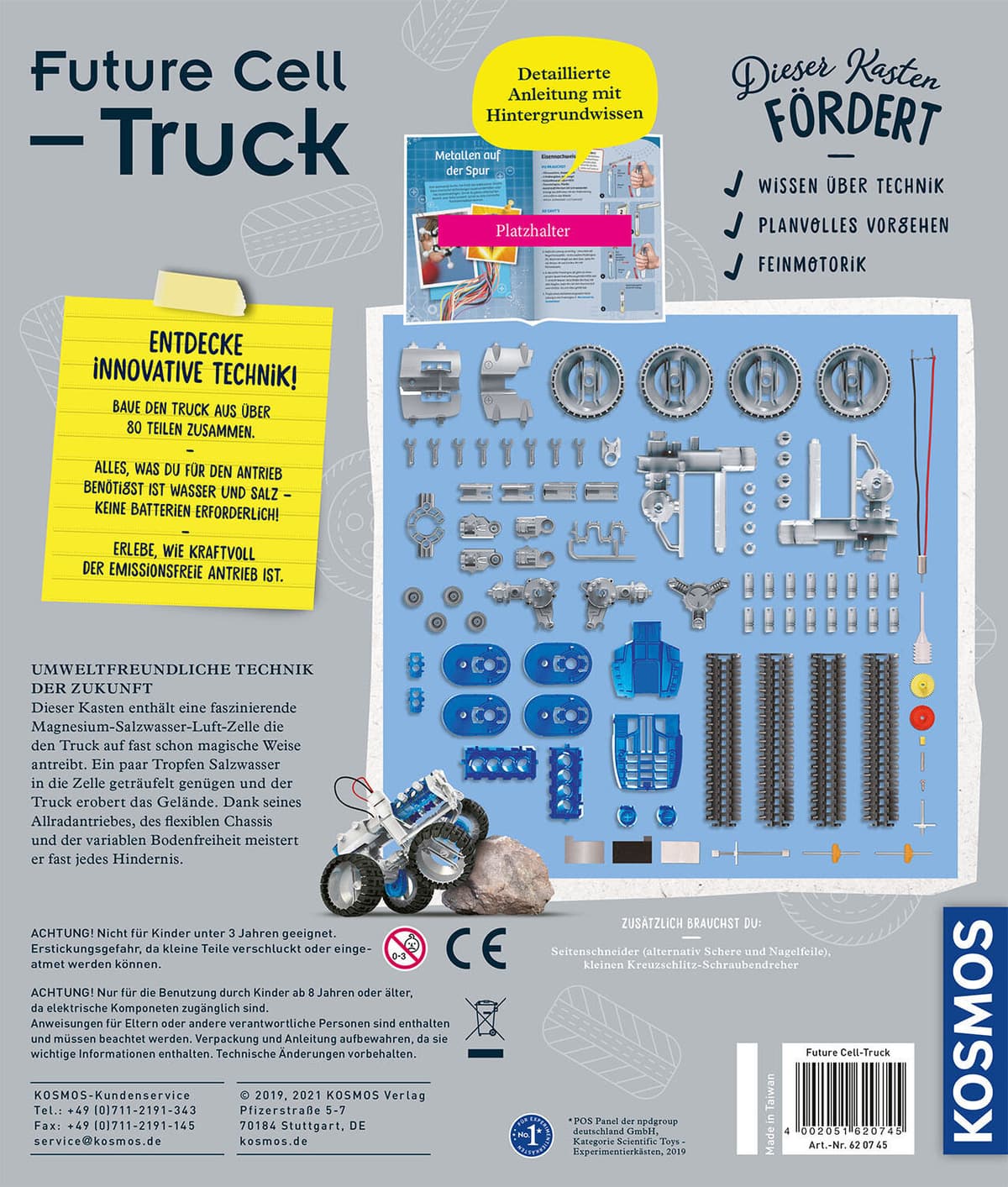 Modellbausatz KOSMOS "Future Cell-Truck", grau (grau, blau), Modellbausätze, Kinder, Modellbausatz