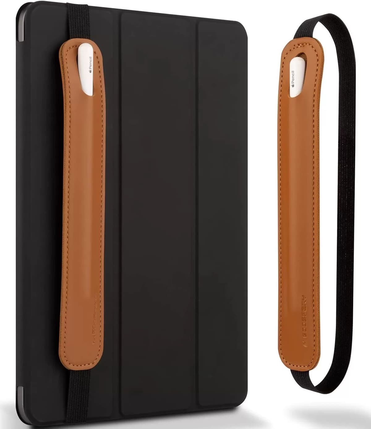 INF Apple Pencil Hülle, PU Leder Stifthalter Hülle für iPad Pencil Braun