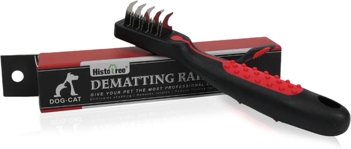 NONE Professional Pet Mat Remover - Dematting Tool for Grooming Cats & Dogs - Removes Matted Fur, Tangles, Knots, Loose Hair & Dirt