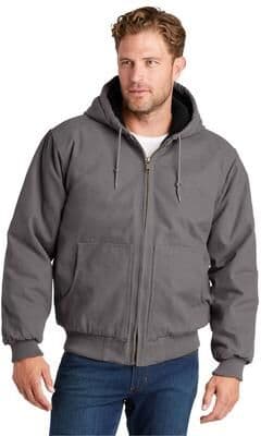 CornerStone CSJ41 Washed Duck Cloth Insulated Hooded Work Jacket in Metal Grey size 3XL   Cotton