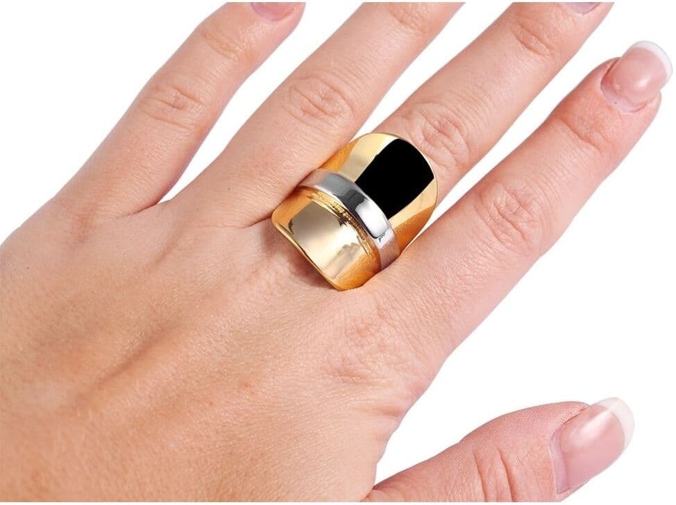 Fingerring ADELIA´S "Damen Ring aus Edelstahl" Gr. 60, gold, Fingerringe, Damen, 60, Edelstahl, Fingerring