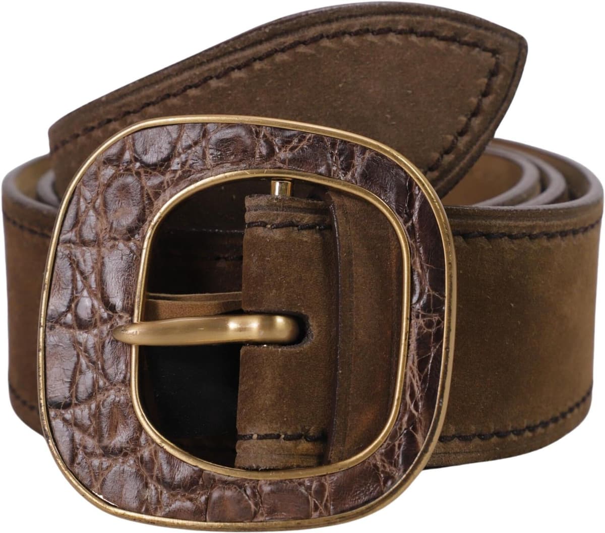 Prada Damen Gürtel, Braun, Gr. 85, kein / Etikett - Second Hand