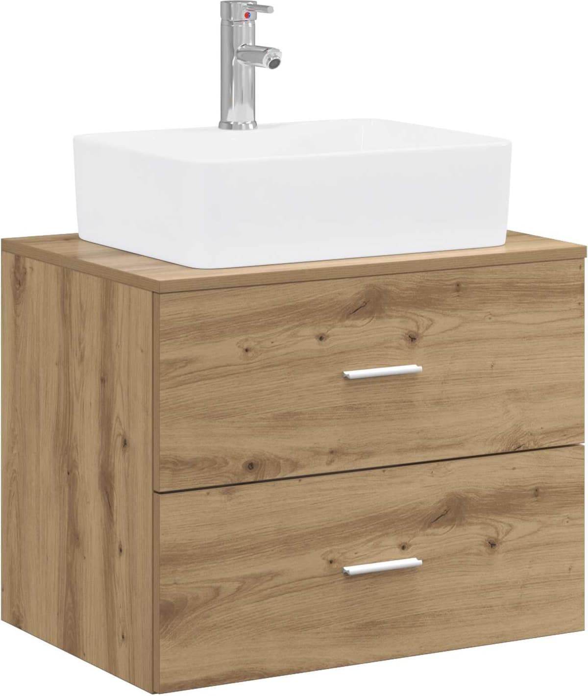 vidaXL Meuble de lavabo mural Chêne artisanal 62,5 x 44,5 x 80 cm