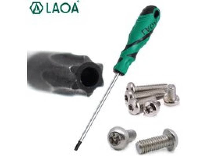 LAOA 1 st Torx Schroevendraaier S2 Gelegeerd Staal Zeshoekige Schroevendraaier met Medium Gat T6/T7/T8/T9/T10/T15/T20/T25/T30