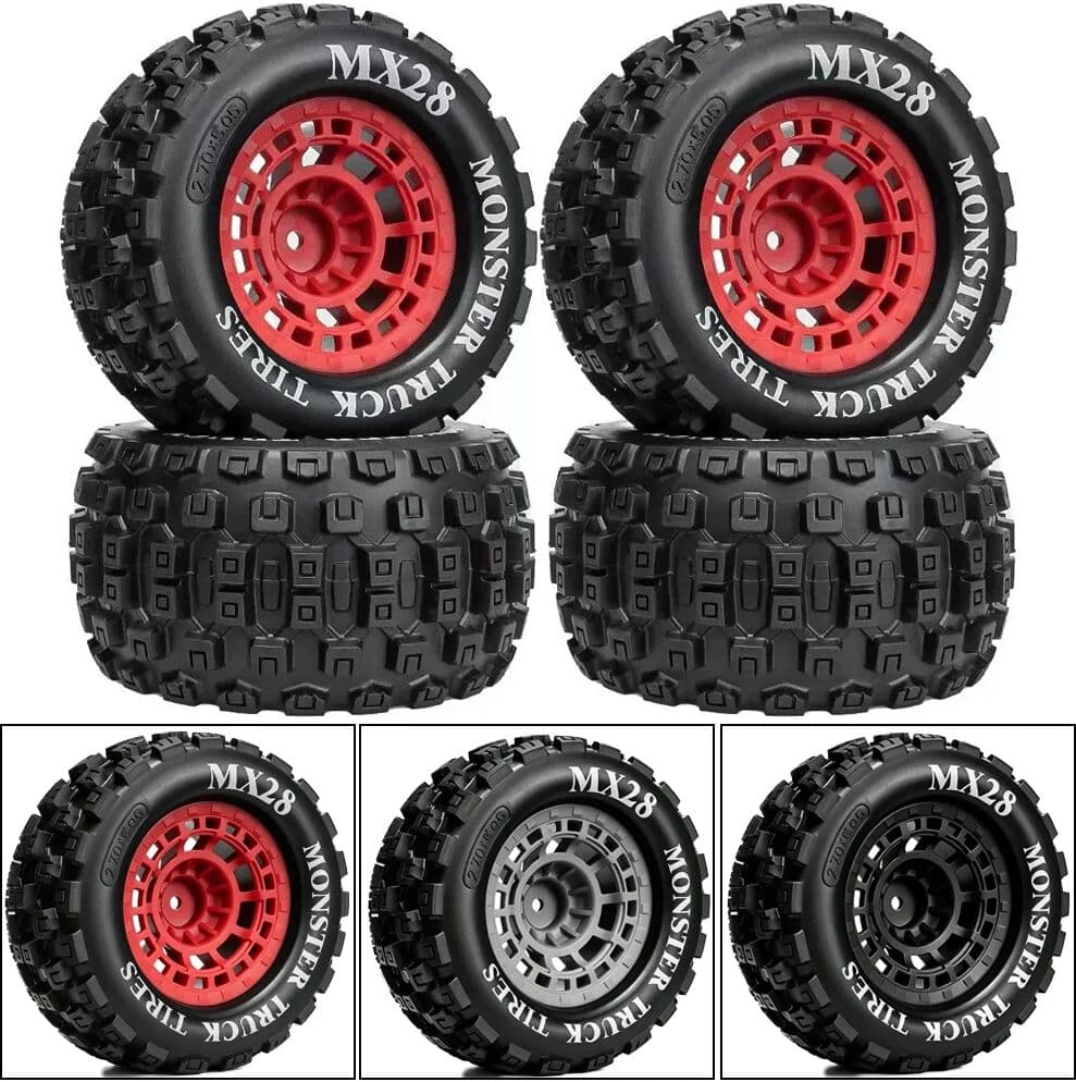 AJRC Rc Model Car 2.8-inch For 1/10 Arrma Traxxas Rustler2wd Large Tire Mx28 Chocolate Tread Off-road Wear-resistant 12mm Coupling