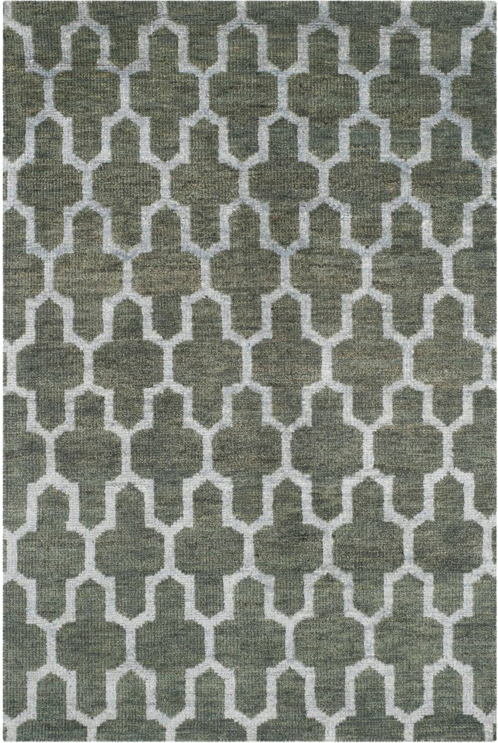 Safavieh Alfombra transición de moda de lana gris, 122 x 183 cm