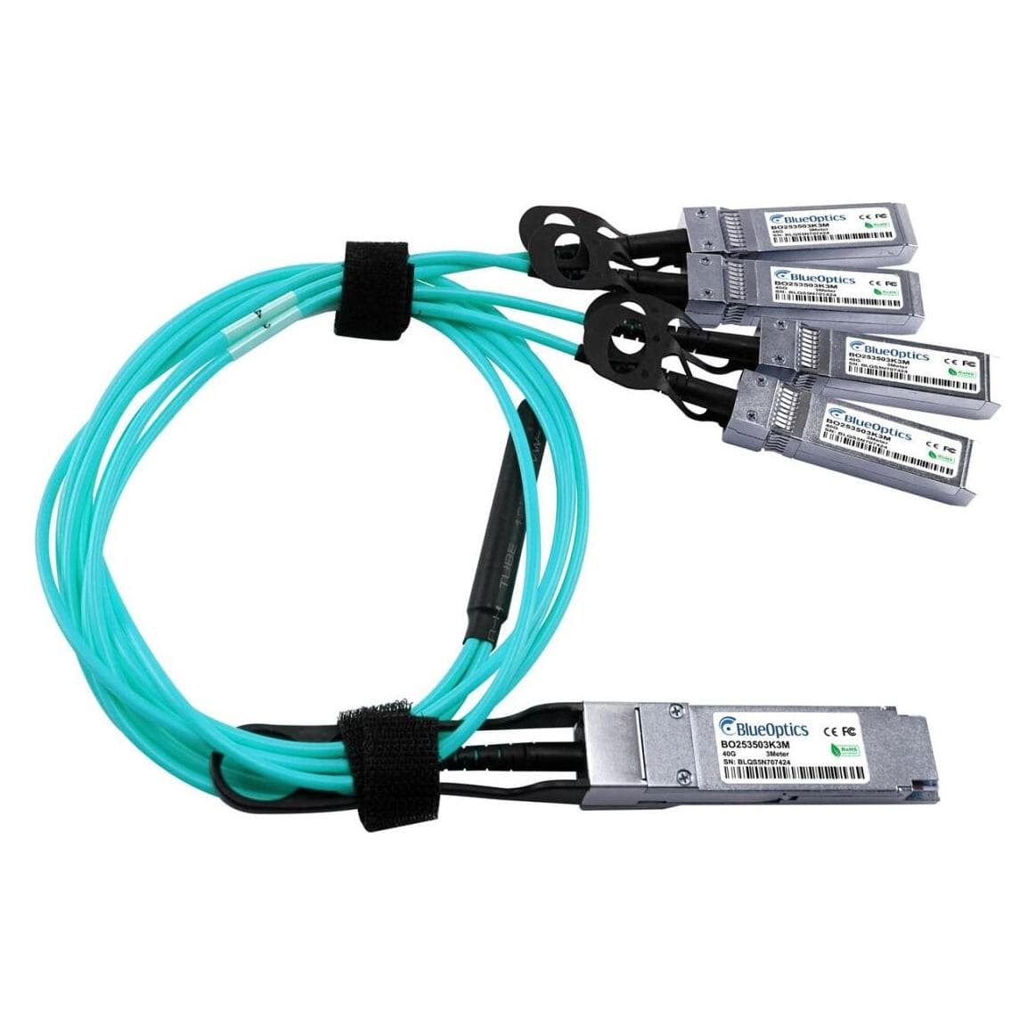 BlueOptics Dell CBL-QSFP-4X10G-AOC50M kompatibles AOC QSFP BO253503K50M (22745305)