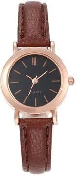 Inspired Living Elegant Retro Leather Strap Quartz Watch Classic Casual Timepiece For Women & Men brown