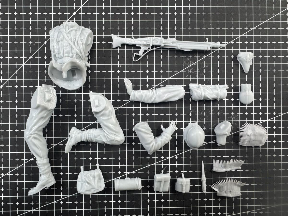 EVANOVM 1/16 Casting Resin Model Assembly Kit, GK, Resin Infantry Division MG42 Captain, Unpainted