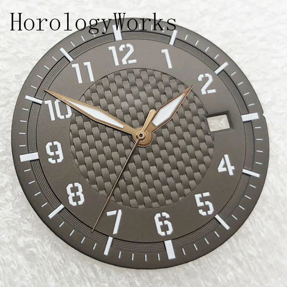 Neiton 34mm Sterile Dial+Hands Luminous Fit NH35/NH36 Movement Watch Parts Black Green Brown