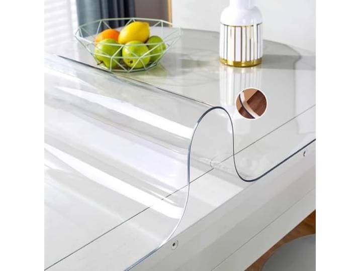 Eiauiuo Transparente PVC-Tischfolie Wasserdichte Tischschutzfolie Transparent, Kratzfest, Hitzeschützend, Ölbeständig Und Leicht Abwischbar Für Esstische(Transparent 1.5mm,100*150cm)