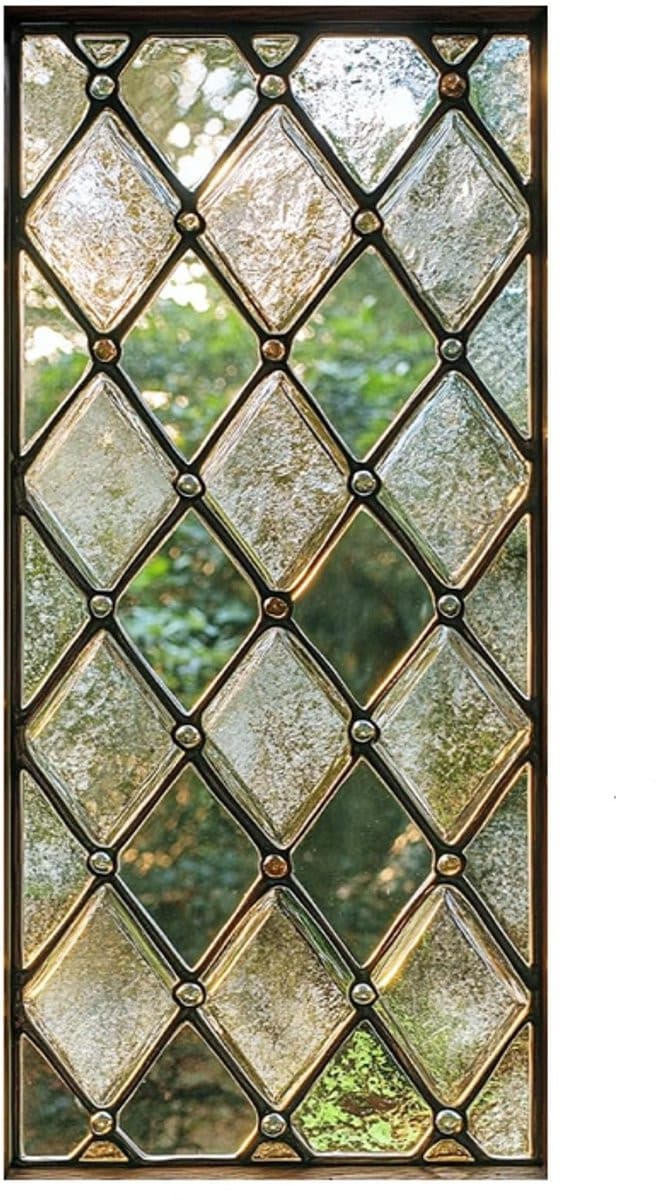Merkloze Decoratieve Raamfolie met Glas-in-Lood Motief, Privacy Folie en Anti-Inkijk, 45 x 100 cm