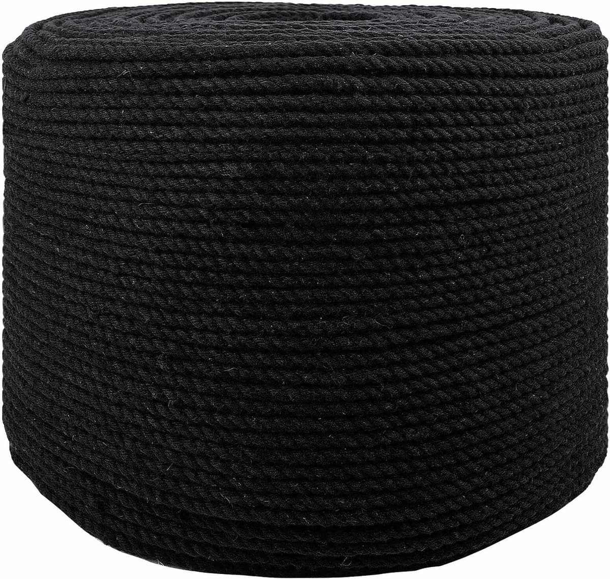 vidaXL Fil de coton 4 mm 500 m Noir 100% Coton