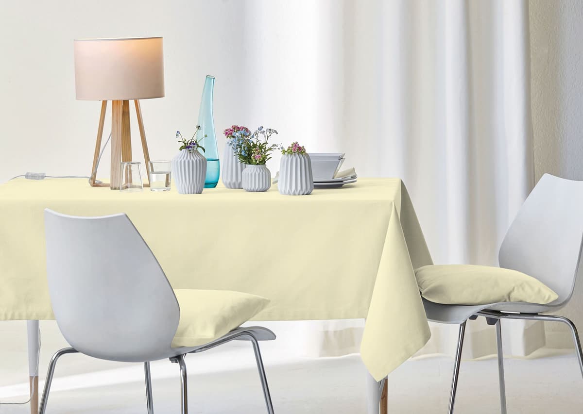 Tischdecke APELT "4362 Rips - Unifarben, schlichtes Design" Gr. 3, beige (natur), B:130cm L:170cm, Baumwolle, Polyester, Tischdecken, Tischdecke, Wasser- und Schmutzabweisend, Waschbar natur B/L: 130cm x 170cm, 1 Stk., rechteckig