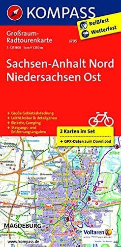 KOMPASS-Karten GmbH - Sachsen-Anhalt Nord - Niedersachsen Ost: Großraum-Radtourenkarte 1:125000, GPX-Daten zum Download (KOMPASS-Großraum-Radtourenkarte, Band 3705) - Preis vom 29.10.2026 00:02:44 h