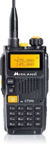 Midland CT590S Talkie-walkie bi-bande avec écran LCD et multiples fonctionnalités.