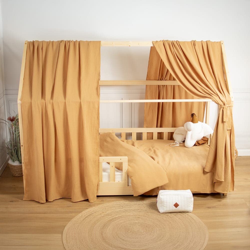 Sevira Kids Dosel de cama cabaña en gasa de algodón