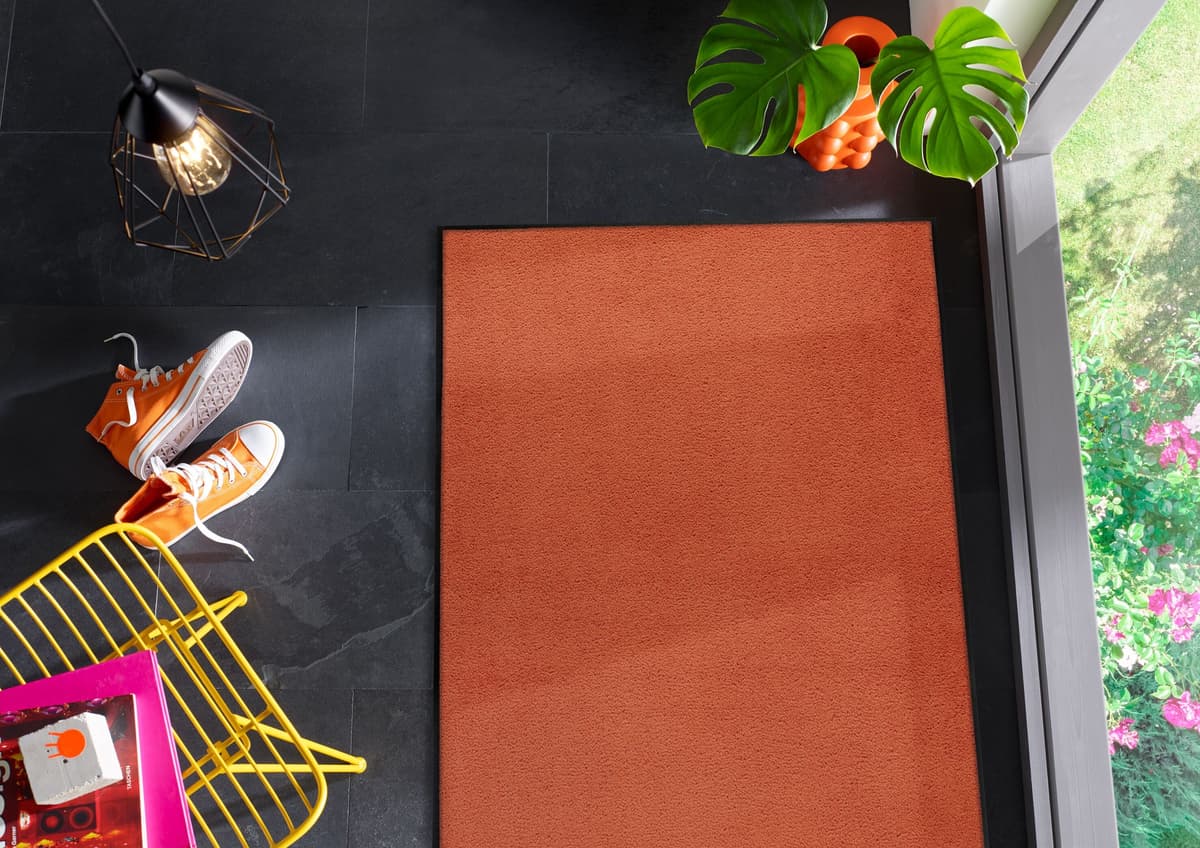 Läufer, orange (rot), B:75cm H:9mm L:120cm, Gummi, WASH+DRY BY KLEEN-TEX, Teppiche, Läufer rot B : 75cm 1 Stk., 9mm, L: 120cm