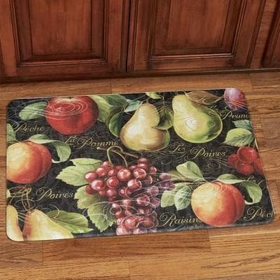 Highland Woodcrafters Fruits du Marche Cushioned Floor Mat Multi Warm 30 x 20, 30 x 20, Multi Warm